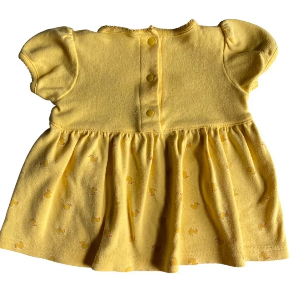 y2k Carter's Yellow Duck Baby Top Tunic 0-3M